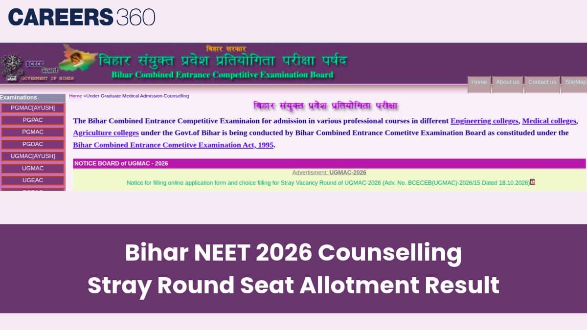 Bihar NEET 2026 Counselling Stray Round Seat Allotment Result: Direct Link