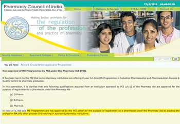 Dear Pharmacy Council, is MS Pharmacy valid?