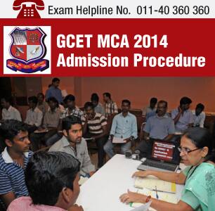 GCET MCA 2014 Admission Procedure