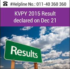 KVPY 2015 Result declared on Dec 21