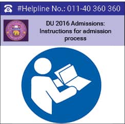 DU 2016 Admissions: Instructions for admission process