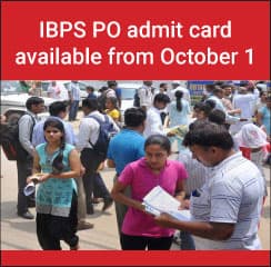 IBPS PO admit card available from October 1