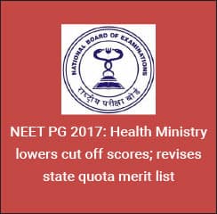 NEET PG 2017: Health Ministry lowers cut off scores; revises state quota merit list