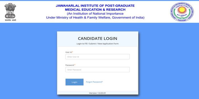 JIPMER Candidate Login 2018