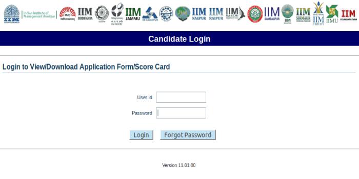 CAT Candidate Login 2018
