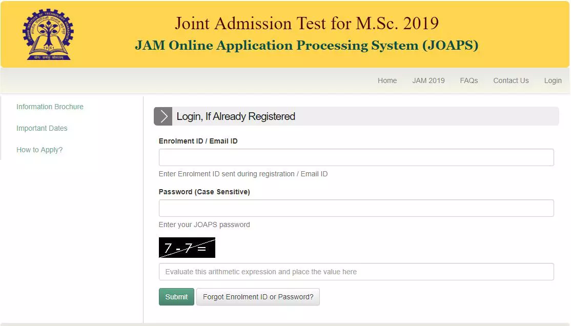 JAM 2019 application correction window available now Careers360