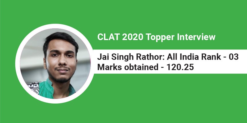 CLAT topper interview, Jai Singh Rathor