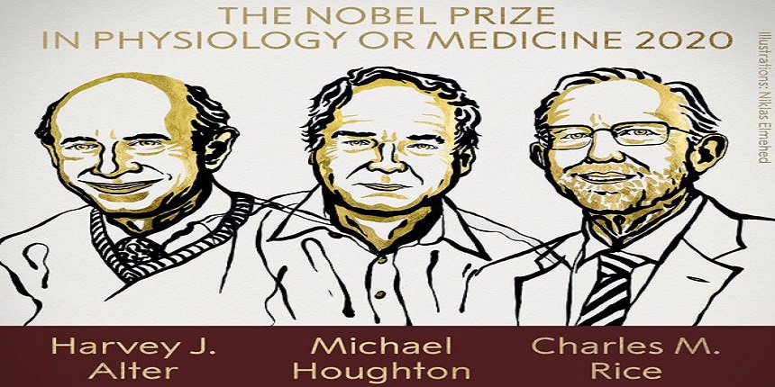 Harvey J Alter, Charles M Rice and Michael Houghton (source: The Nobel Prize Twitter page)
