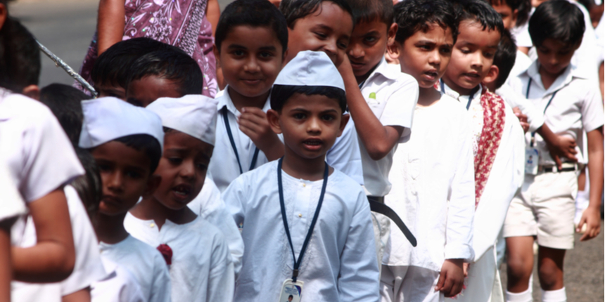 School children move in a line to celebrate Children's day in Alleppey, India. (Source: Shutterstock)