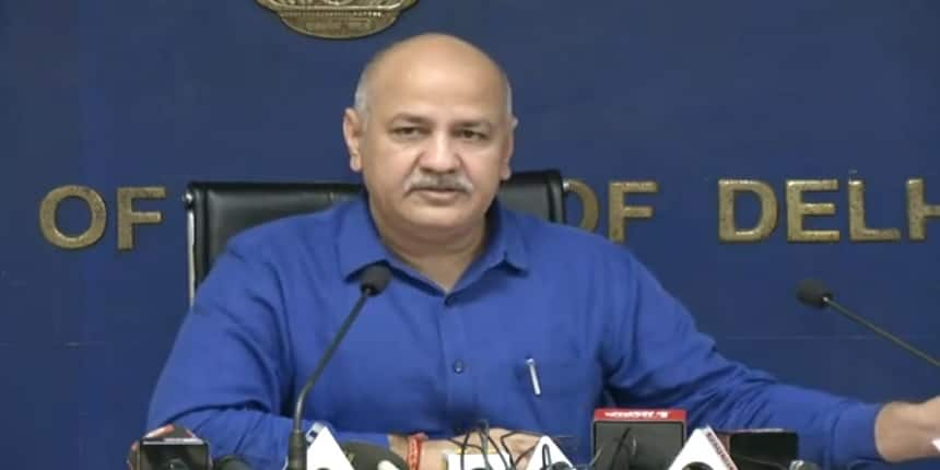 Delhi’s deputy chief minister Manish Sisodia at a press conference