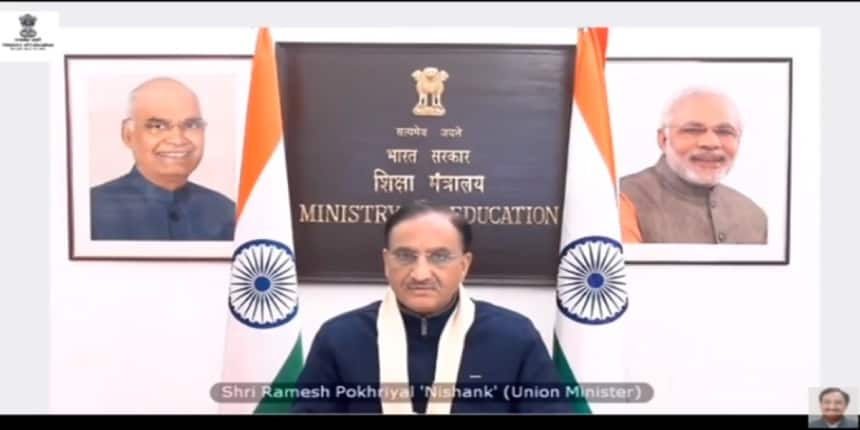 Education Minister Ramesh Pokhriyal in today's live webinar