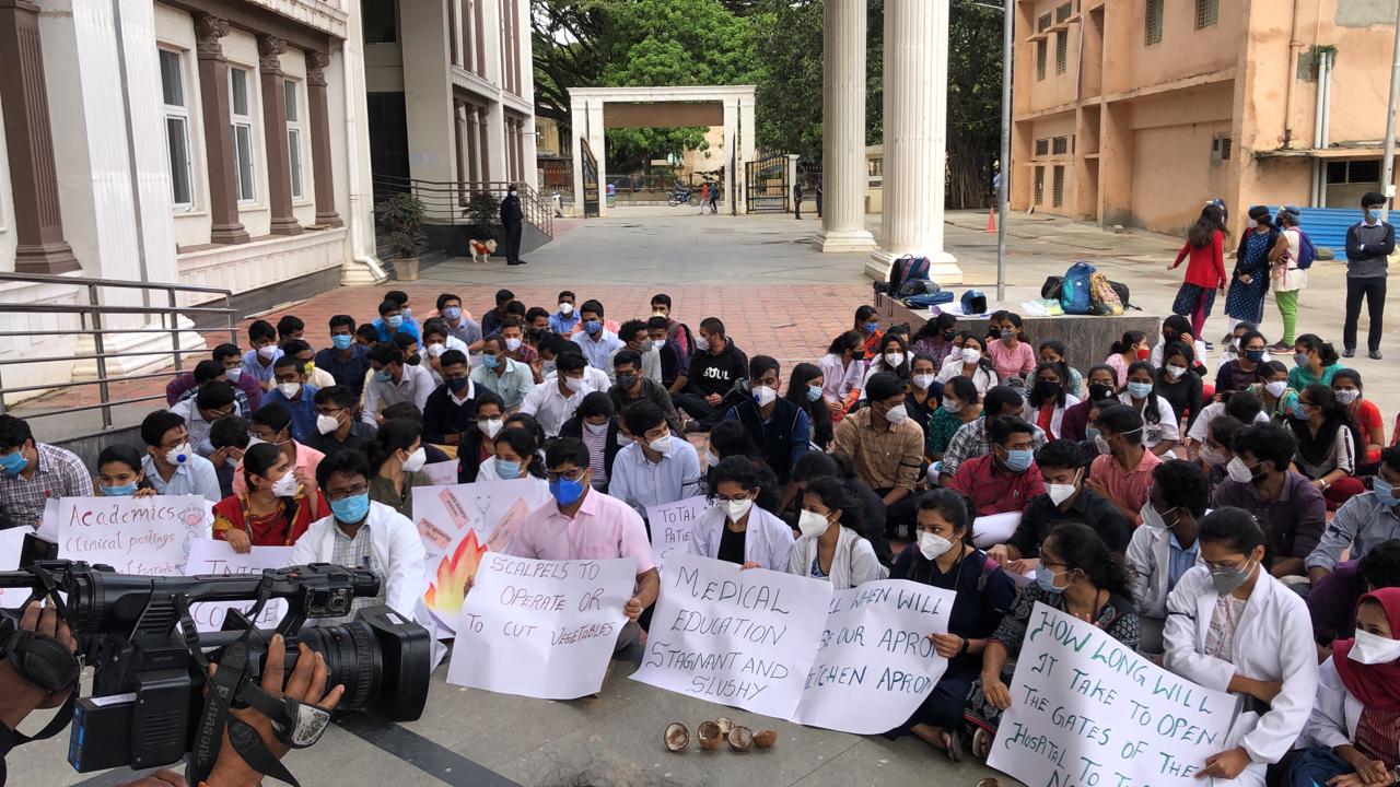 Resident doctors protests to raise various issues