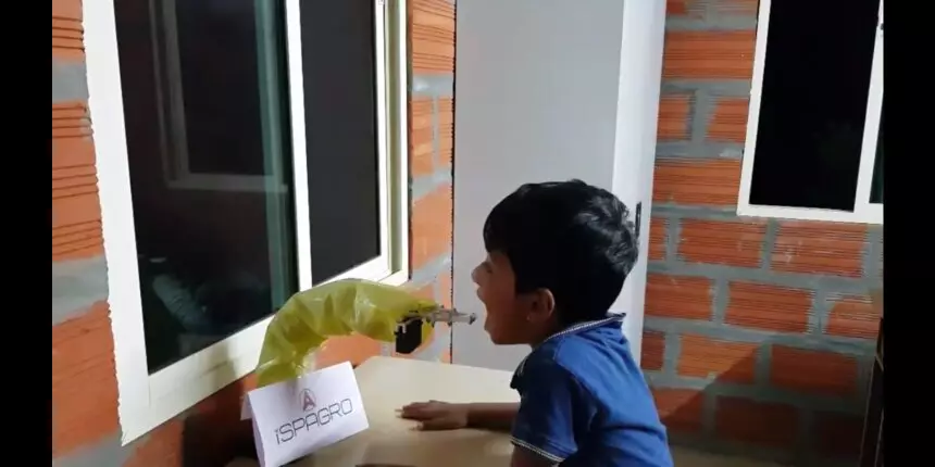 The robotic arm has special soft grip feature for kids. (Source: video grab/ IIMK)