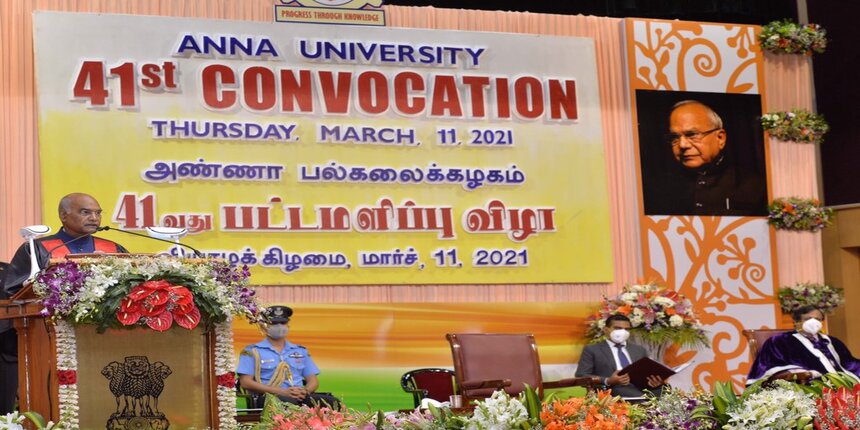 President Ram Nath Kovind addressing at the 41st convocation of Anna University (Source:https://twitter.com/rashtrapatibhvn)