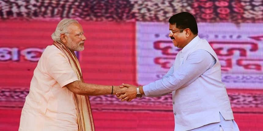 Education Minister Dharmendra Pradhan with PM Narendra Modi