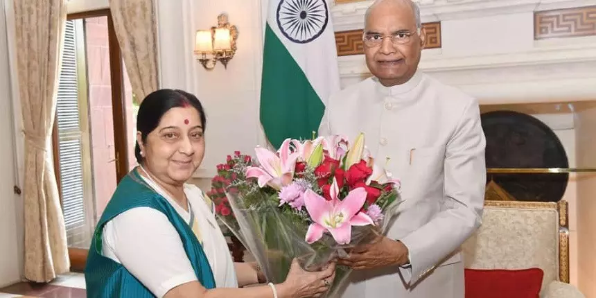 Sushma Swaraj with President Kovid (Source: Official Website of President of India)