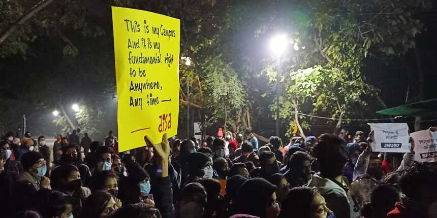 JNU students protest after assault on campus; demand 'immediate arrest'