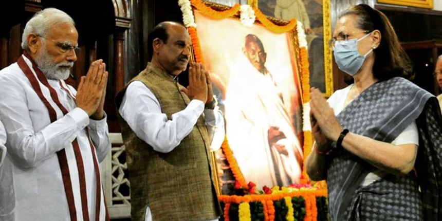 In a first, 99 youngsters witness dignitaries paying tributes to Mahatma Gandhi in Parliament