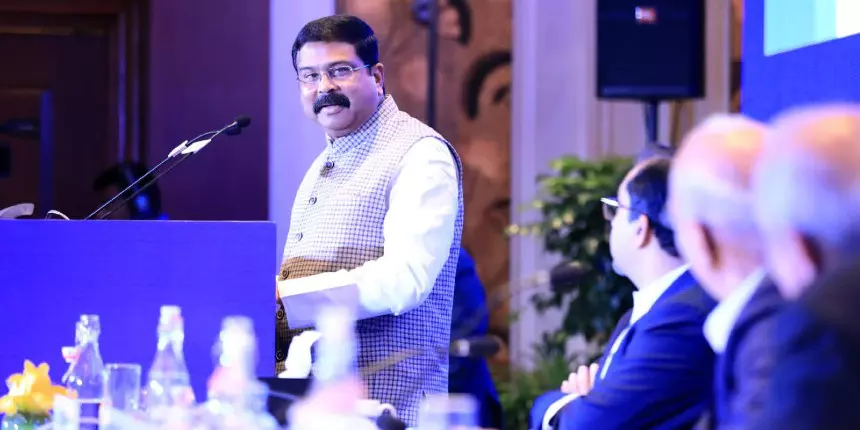 Dharmendra Pradhan at national council meeting of the Confederation of Indian Industry (Image: Twitter/@dpradhanbjp)