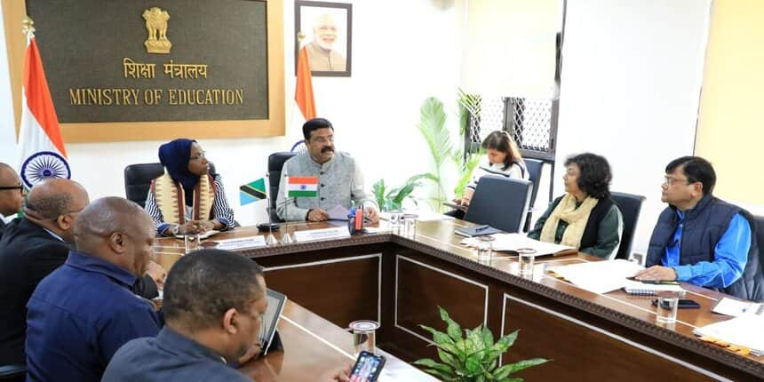 Education Minister Dharmendra Pradhan meets counterparts to strengthen education ties. (Picture: Official Twitter)