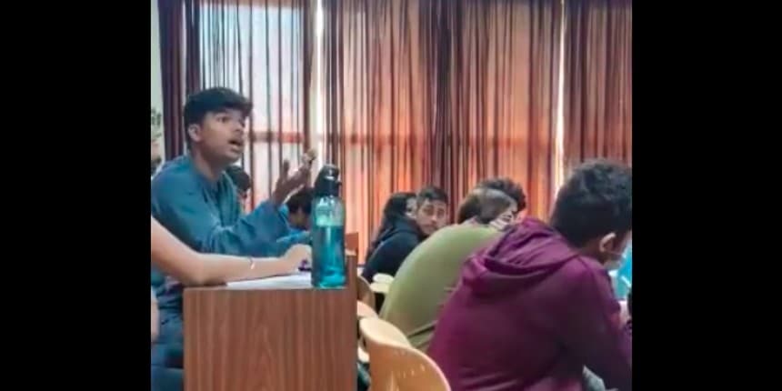 Screen grab of the viral video of professor calling a Muslim student of MIT Bengaluru "terrorist" (Image: Twitter/@ysathishreddy)