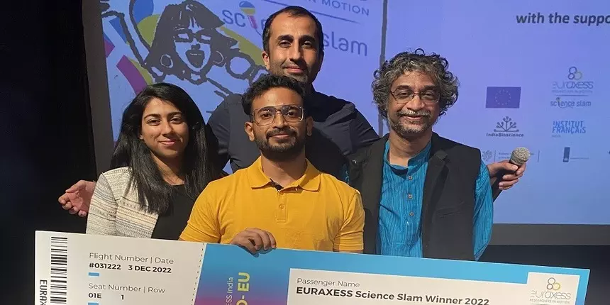 Satadru Chakrabarty, IITGN at Euraxess science slam India 2022. (Picture: Press Release)
