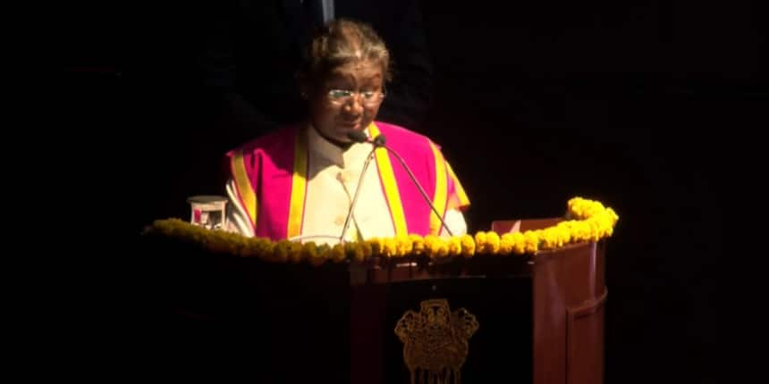 President Droupadi Murmu at Doon University. (Picture: Screengrab-Official Twitter)