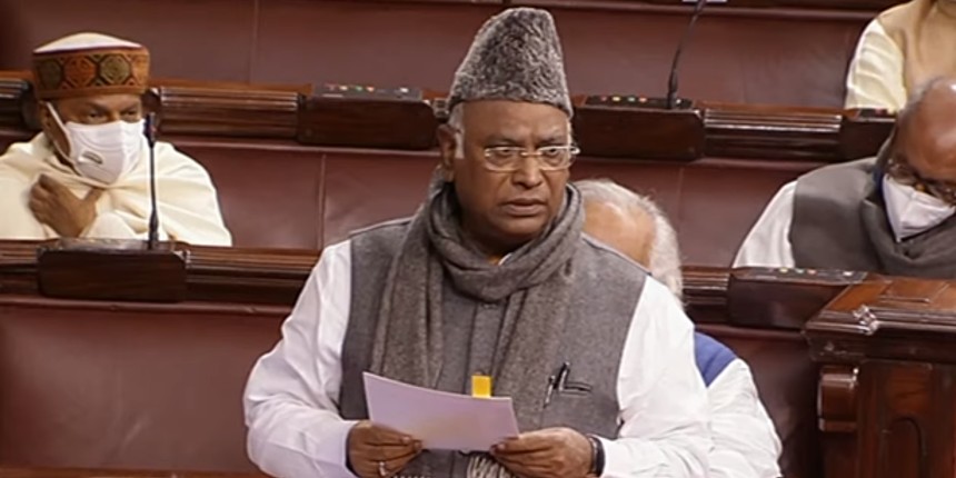 Budget Session Today: Leader of Oppositin in Rajya Sabha, Mallikarjun Kharge (Source: ANI)