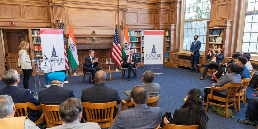 US secretary of state Tony Blinken and external affairs minister S Jaishankar at Howard University