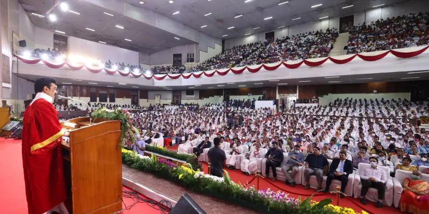 Tamil Nadu CM MK Stalin addressing Madras University convocation (Source: Twitter/@mkstalin)
