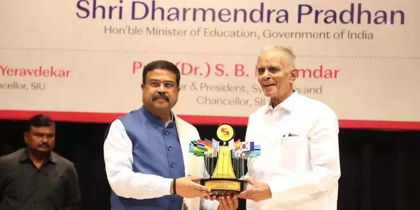 Union education minister Dharmendra Pradhan at Symbiosis International University at Pune.