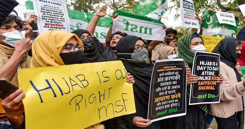 Protest against Hijab ban in Karnataka (File photo)