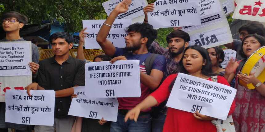 SFI protests against alleged mismanagement of UGC NET exam by NTA