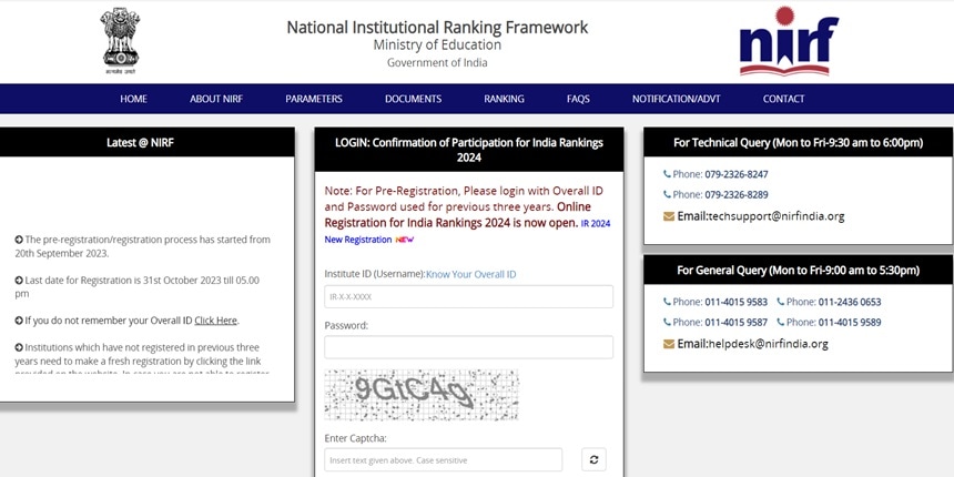 NIRF 2024 will be done on the basis of criteria.