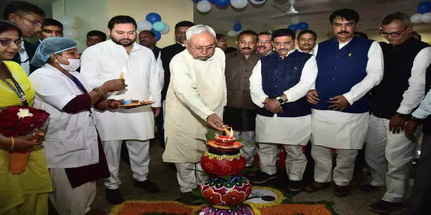 Nitish Kumar laid the foundation stone to redevelop the DMCH. (Image: Official twitter account)