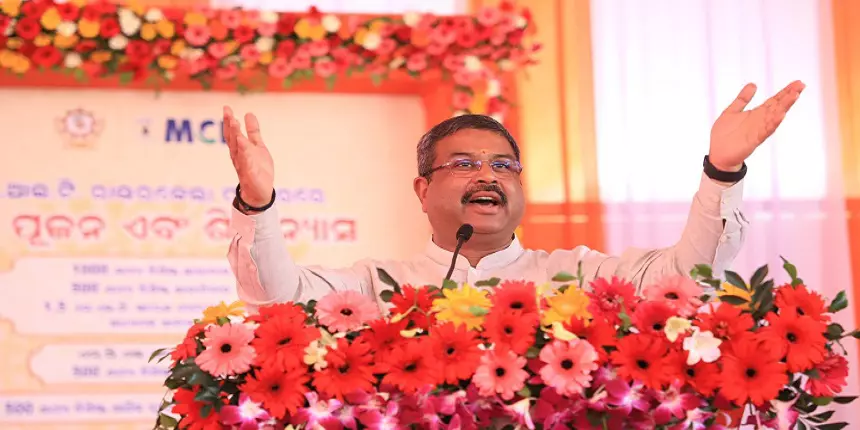 Education minister Dharmendra Pradhan delivering speech at the NIT Rourkela campus. (Image: Official press release)