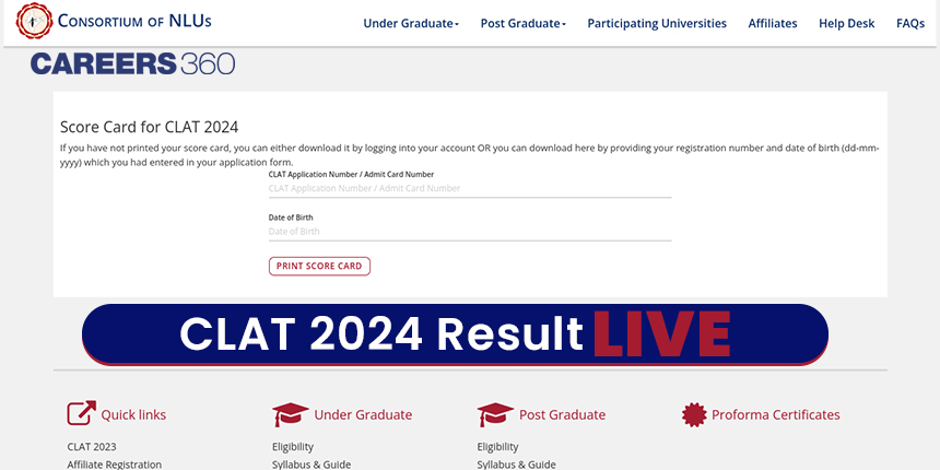 CLAT 2024 Result Live: Scorecards will be released soon