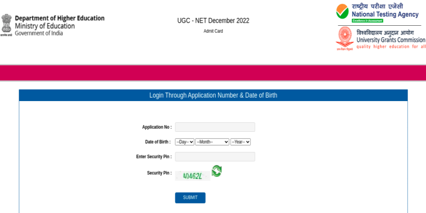 NTA UGC NET 2023 hall ticket download PDF