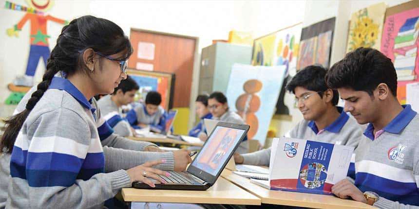 IB school students are studying in a classroom