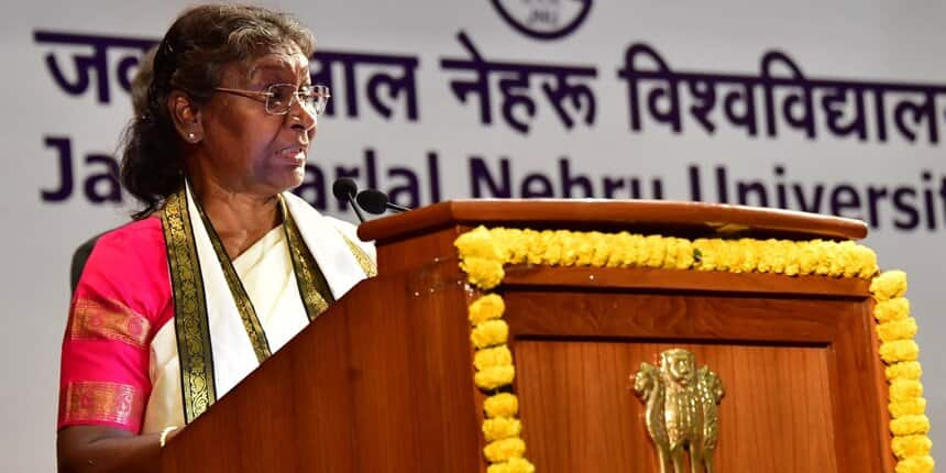 President Droupadi Murmu at JNU convocation. (Picture: Official Twitter)