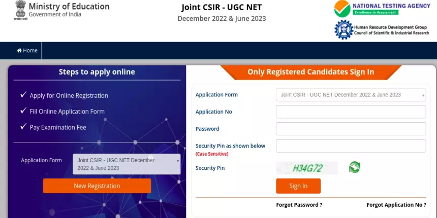 CSIR UGC NET 2023 application date