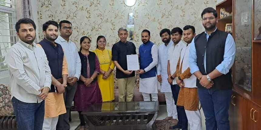 ABVP met with UGC Chairman M Jagadesh Kumar today. (Picture: Twitter- @/abvpjk)