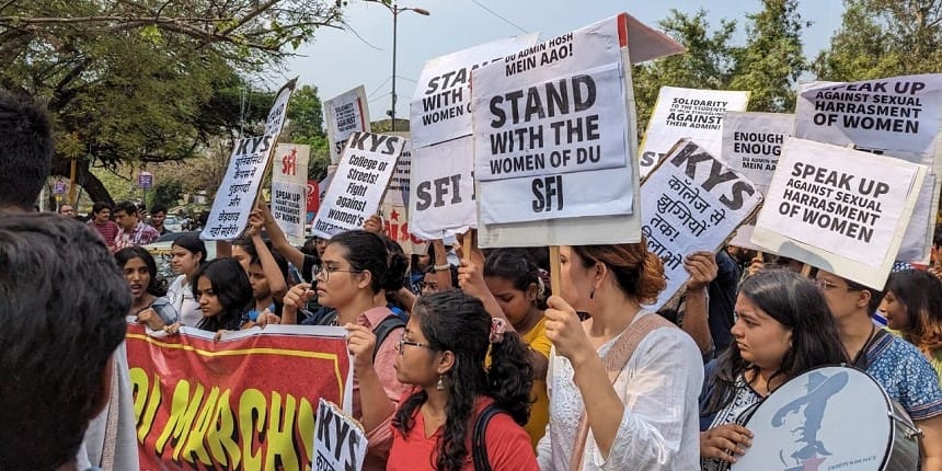 IP college students protest (Source: Official Twitter account of SFI Delhi University)