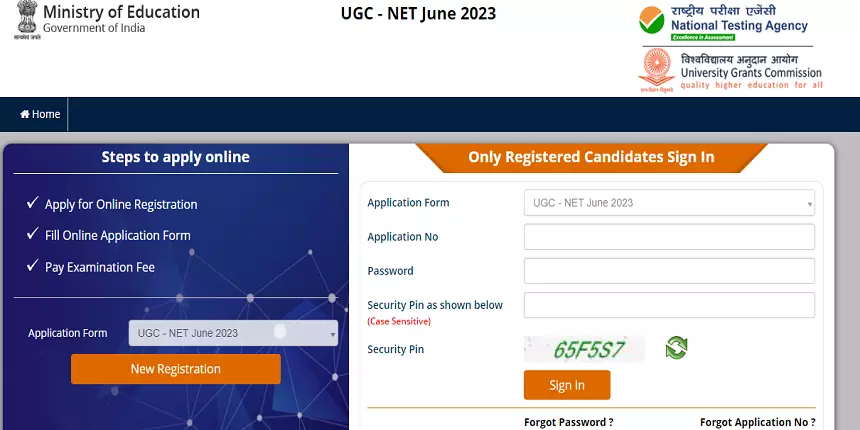 UGC NET 2023 registration window active now. (Image: NTA UGC NET official website)
