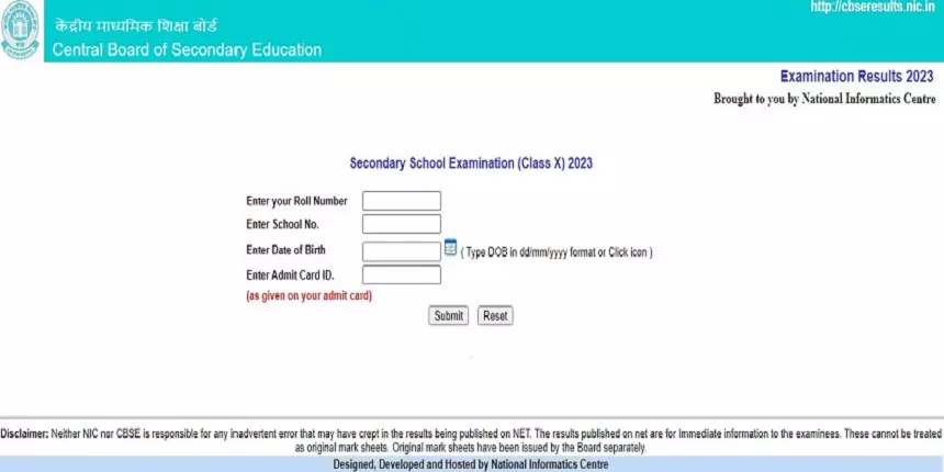 CBSE Class 10 result link 2023 activated now. (Image: CBSE result official website)