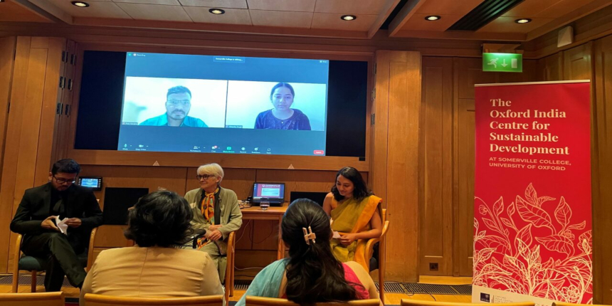 Panel discussion on issues of higher education access for students from marginalised communities, at the scholarship launch. (Photo credit: Neeraj Shetye)