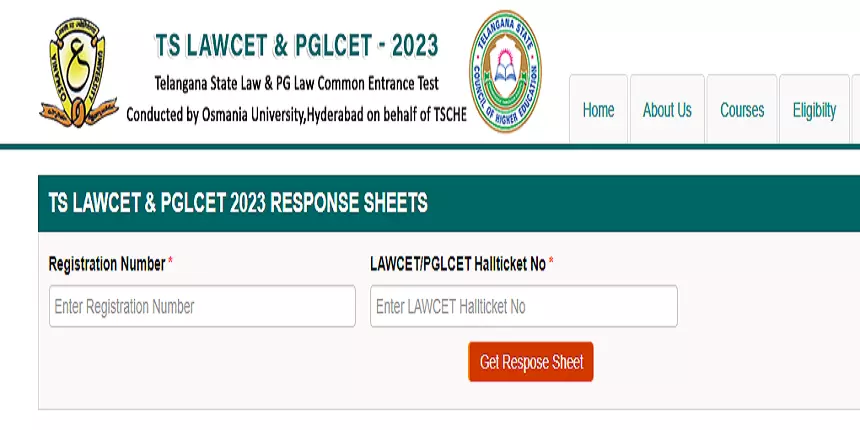 TS LAWCET answer key, response sheet download link now active. (Image: Official website)