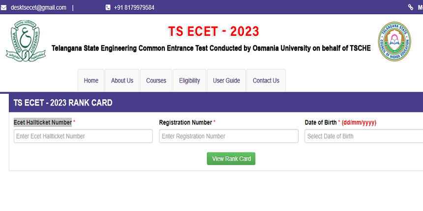 TS ECET 2023 rank card download link is now active. (Image: Telangana ECET official website)