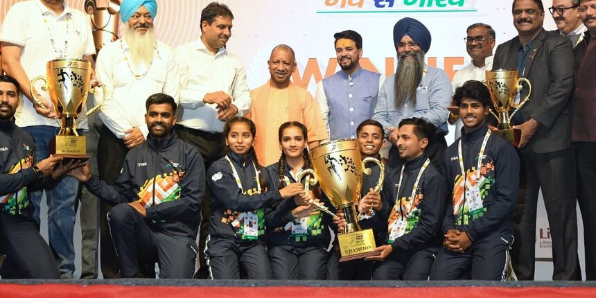 UP: 3rd Khelo India University Games conclude. (Image Source: Twitter/Anurag Thakur)
