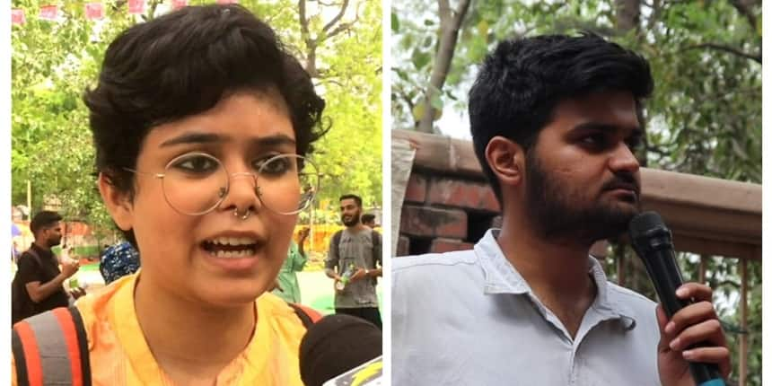 AISA Delhi University secretary Anjali (left) and AISA Delhi President Abhigyan (Right) have been detained on account of PM Modi's visit.